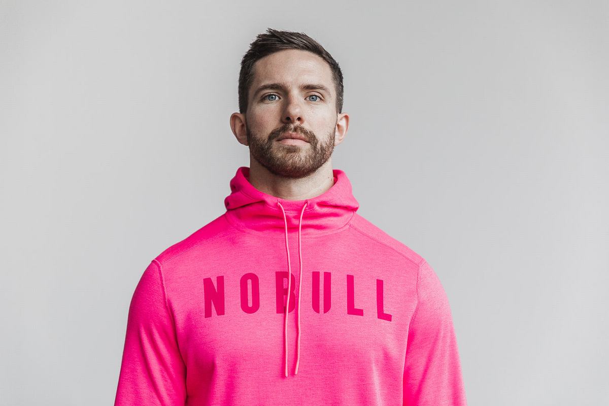 Nobull Neon Men's Hoodie Pink | Australia (EP7029)